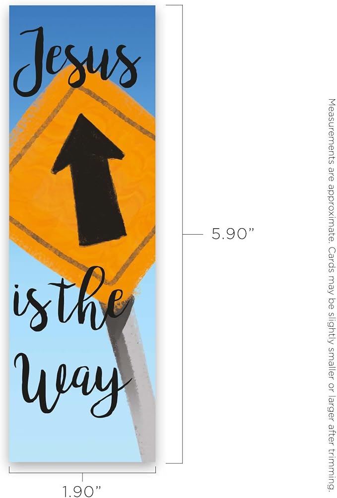 Jesus is the Way, John 14:6, Bulk Pack of 25 Christian Bookmarks, Bible Verse Book Markers, Sunday School Prizes with Memory Verses, Scripture Gifts