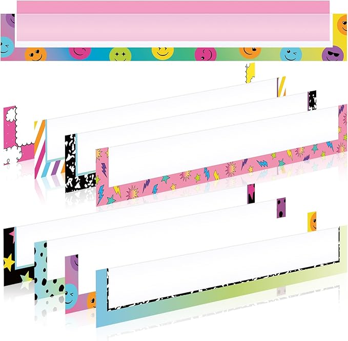 Feifeiya 8 Pcs Magnetic Pocket for Whiteboard 14x2'' Magnetic Pocket Chart Magnetic Sentence Strip Holder for Classroom Chalkboard Bulletin Board Teacher Student Back to School Gift(Bright)
