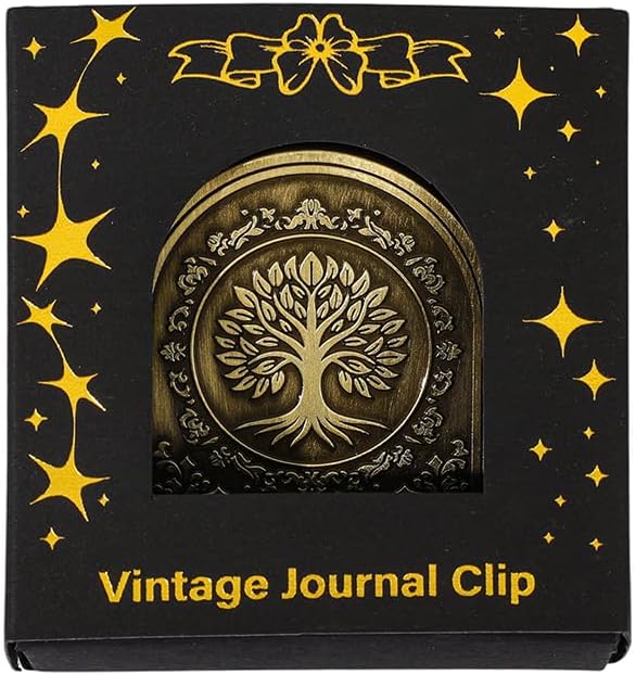 Vintage Fantasy Metal Bookmark Clip, Tree of Life/Rose/Flying Dragon Journal Clip,Traveler's Notebook Accessories, an Ideal Gift for Book Lovers and journaling Enthusiasts (Tree of Life)