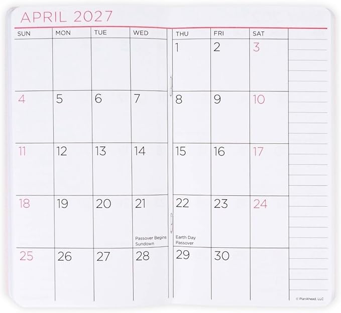 PlanAhead See It Bigger April 2026. - June 2028 Monthly POCKET 2 Years Planner, and 6 in - 1 Colorful Ballpoint Pen from TheBeliver LLC (Size 6.75 x 3.75)