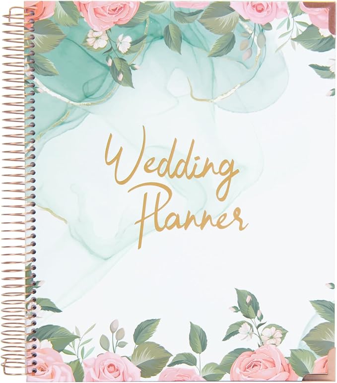 COMIX Wedding Planner Book and Organizer, Wedding Planner Binder for Bride, Undated Keepsake Planner with12-Month Calendar, Seasonal Guides & Tips, Gift for Engaged Couples, Bride
