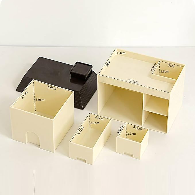 Desk Organizer with Drawers, 3 Drawers Storage Organizer Creative House Shaped Organizer Drawer Type Desktop Storage Box Stationary Organizer for Home Dormitory Office (Coffee Color)