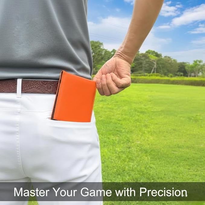 Leather Golf Scorecard Holder & Yardage Book Cover – Slim Microfiber Leather Case for Walking Players | Fits 4.5"x7" Scorecards & Yardage Books | Bonus Pencil & Scorecards