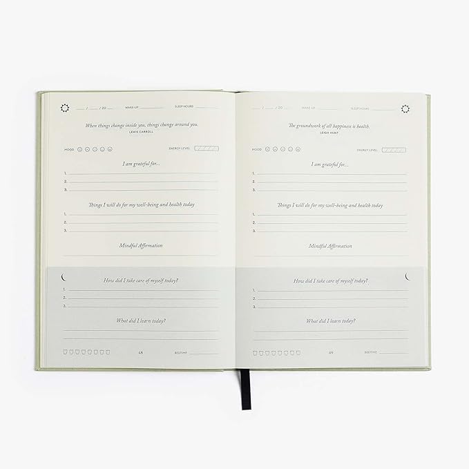 Intelligent Change Five Minute Journal Health & Fitness Edition for Women & Men, Wellness Log Book Planner with Habit Tracker, Water Intake, Daily Gratitude, Affirmations Prompts