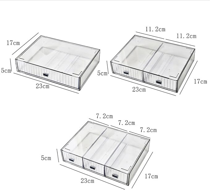 Desk Drawer Organizer, Stackable Office Supplies Desk Organizer, Plastic Plastic Storage Drawer, Desk Grocery Organizer For Stationery/Office Supplies (Clear, 1 Compartment)