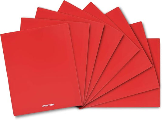 Mintra Office Poly Pocket Folders (Red, 8pk)