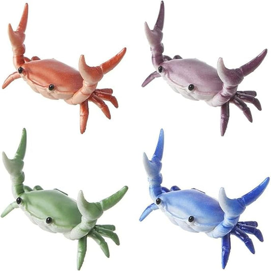 8 Pack Desk Crab Pen Holder, Creative Weightlifting Crab Pencil Stand Holder, Desk Organizers and Accessories, Cute Office Decor for Small Items at Home, School, Studio (Purple/Green/Blue/Red)