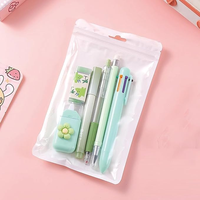 MOZXIRZ 6 Pcs Cute Green Stationery Set for Women Back to School Supplies Office Supplies Including Gel Ink Pens 6-in-1 Ballpoint Pens Pencil Eraser (Green)