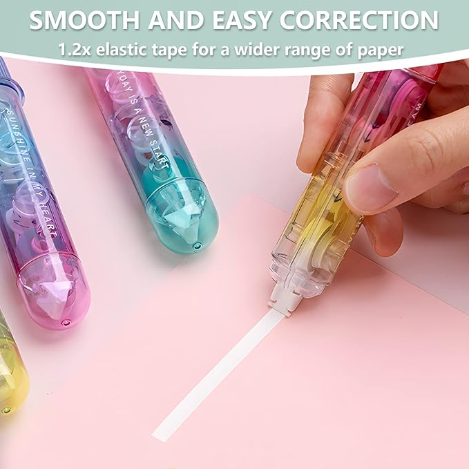 2 In1 White Correction Tape and Double Sided Tape Roller, Quick Dry Japan Correction Tape, with Permanent Adhesive Tape Runner,for Office Instant Correction & Scrapbook Supplies