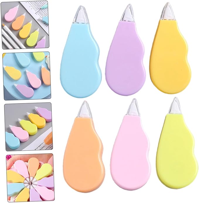 6pcs Correction Tape Set for Students Small Portable School Stationery Pastel Color Correction Tape for Writing Mistakes for Studying and Office Use