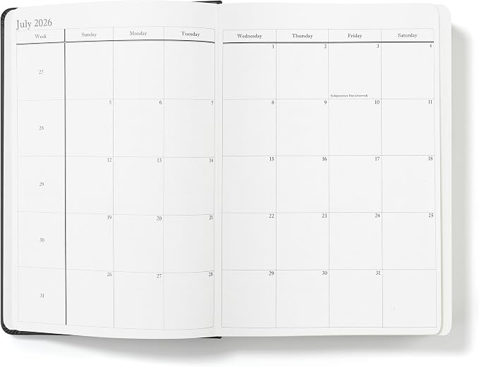 Wykeham's Executive 2026 Daily Journal Planner – US Public Holidays & Format – Customization Available (Personalized Black, 8.5" x 5.5")