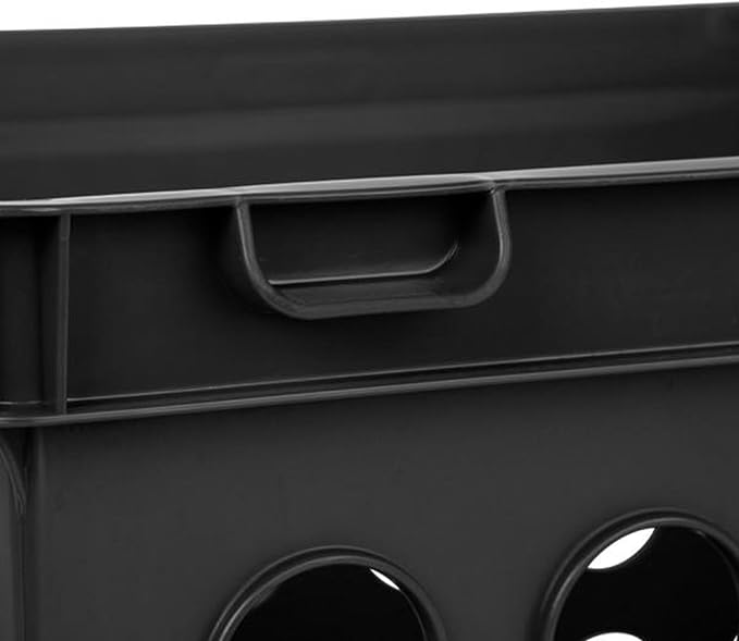 Sterilite Stackable Sturdy Storage Crate Organizer Bins with Handles for File and Document Organization for Homes, Offices, and Work Areas, Black, 12-Pack