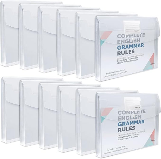 12 Pack Large Clear Folders for Documents,Legal Size(11×14 inch),TFDLCG zm Plastic Envelopes with Snap Closure,Poly Envelope File Folder with 1 Inch Expansion,for School Home Office Organizer