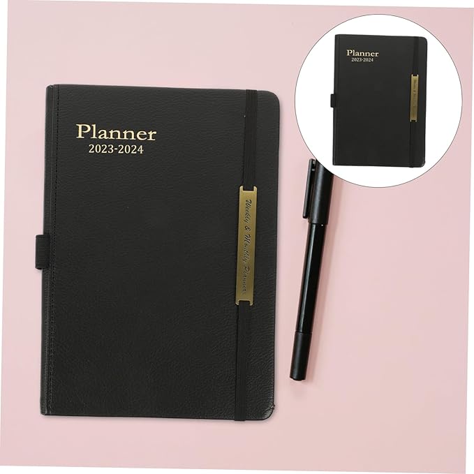 STOBOK 1set Convenient Portable Academic Planner Book Pu Calendar Organizer for Daily Scheduling -do Lists for Home and Office Use