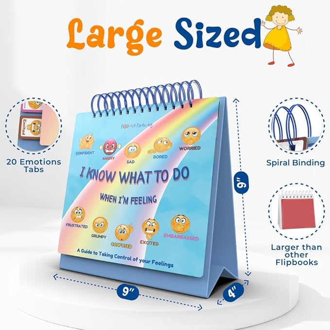 Thought-Spot I Know What to Do Flipbook | Emotions Wheel & Feelings Chart | Emotional Regulation Tool for Home, Class, or Calm Down Corner | Helps Kids Learn Coping Skills | Autism Must-Have