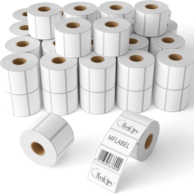 MFLABEL 48 Rolls of 1000 2-1/4 x 1-1/4 Inch Direct Thermal Perforated Shipping Labels,SKU Labels (48 Rolls)