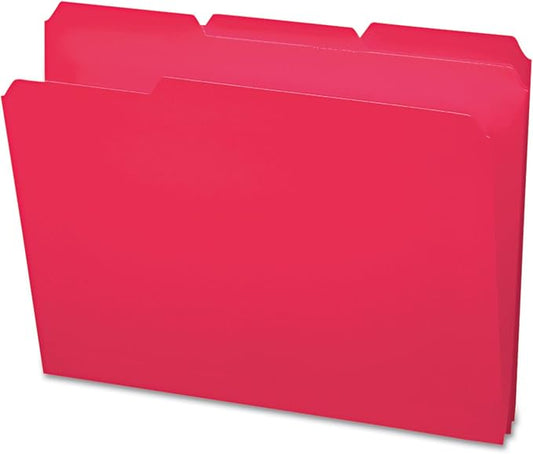 Smead Poly File Folder, 1/3-Cut Tab, Letter Size, Red, 24 per Box (10501)