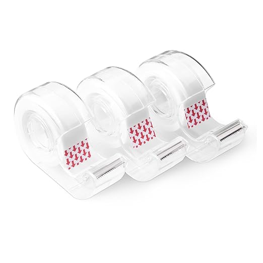 Amazon Basics Matte Finish Invisible Tape with Dispenser, 3/4" x 300" (8.33 Yards), Transparent, 3-Pack