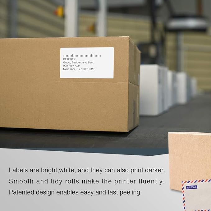 BETCKEY - Compatible DYMO 30256 (2-5/16" x 4") Shipping Labels, Perforated, Compatible with DYMO Labelwriter 450, 4XL, NOT Fit 550 & 5XL [20 Rolls/6000 Labels]
