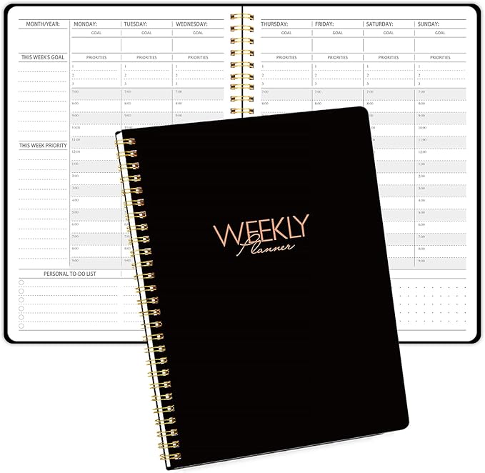 Weekly Appointment Planner with Hourly Schedule,Priorities & Habit Tracker Organizer,7.5"×10" for Office,School,Family