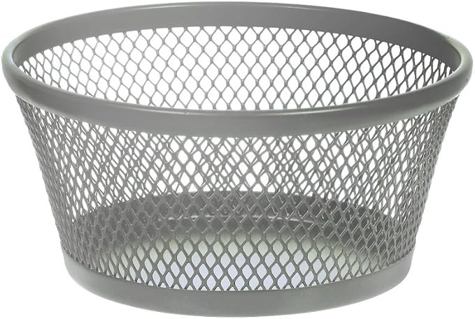 Wire Mesh Storage Cup Desk Office Organizer - Conveniently sort All Your Essentials Like Paper Clips, Rubber Bands, Thumb Tacks, Keys, Small Supplies and More (Silver)