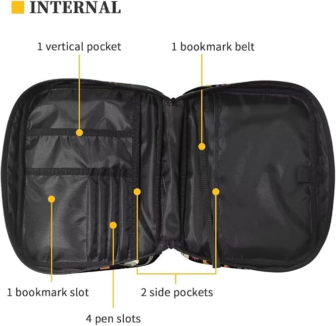 Coldinair Cat with Book Bible Cover Case for Men Teen,Women Bible Bags Book Covers Kids Scripture Carrying Case with Handle and Pocket