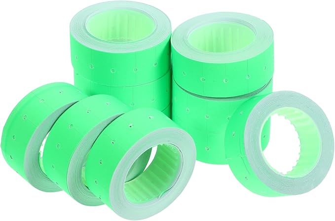 Lurrose 5000pcs Price Tag Paper Fluorescent Pricing Stickers for Retail Supermarket Office Use Print Easy to See Double-Sided Design Efficient Marking