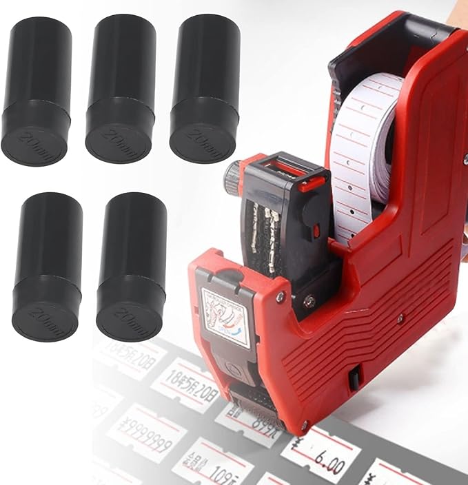 Label Machine Ink Rollers - 10 Piece Tagging Inks Wheels, 20mm Cartridge Refills, Black Print Inkk Discs | Compatible Innk Accessories for Clothing Tag Applicators Labeler Retail Store Equipment
