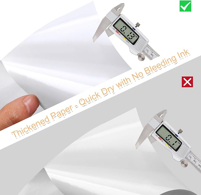 Printable Sticker Paper for Inkjet Printer, 40 Sheets 5.5x8.5 Matte Sticker Printer Paper Full Sheet Labels, 2 Per Page Sticker Paper for Laser/Inkjet Printers, Letter Size