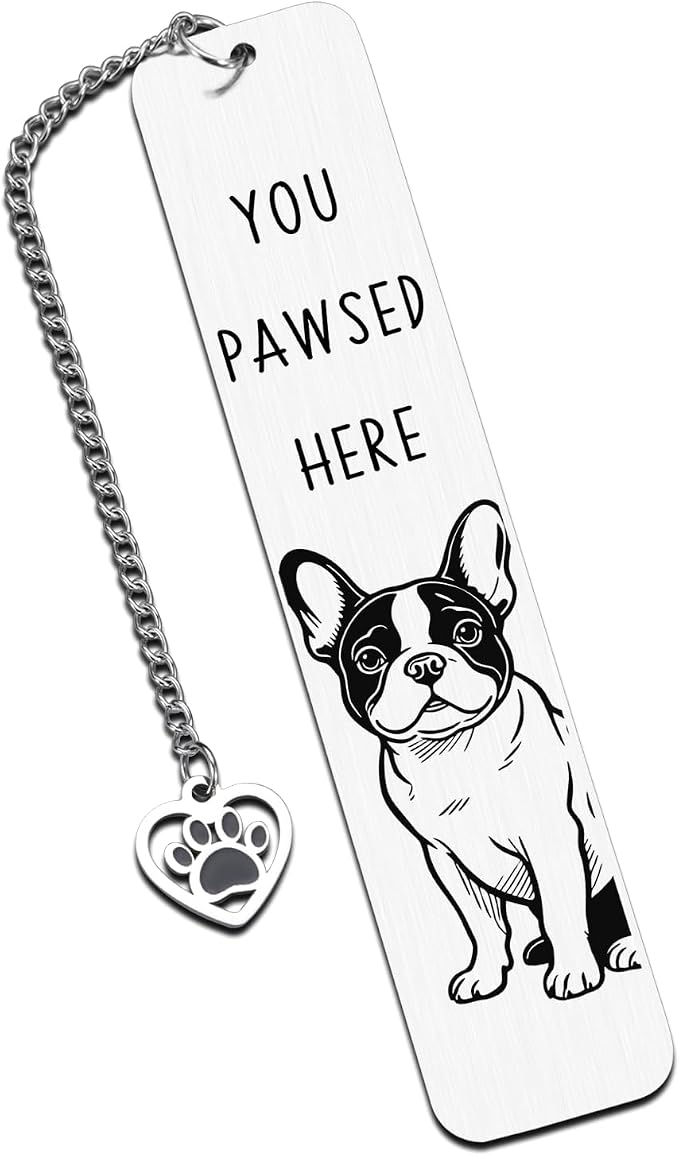 French Bulldog Gifts, Dog Bookmark for Dog Lovers Gifts for Women, Book Marks for Reading Women, Dog Mom Dad Birthday Christmas, Reading Accessories, Pet Owner Page Marker Dog Themed Book Club Gifts