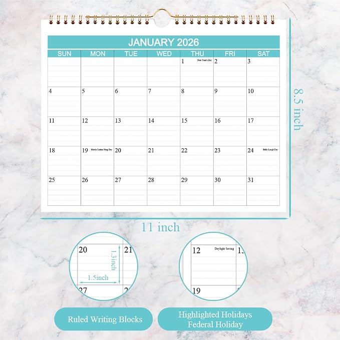 Calendar 2026-2027 - Wall Calendar Runs from Apr 2026 to June 2027-15 Monthly Calendar with Thick Paper for Planning and Organizing for Home or Office, Calender Planner, 8.5 x 11 In 2026 27 Calendars