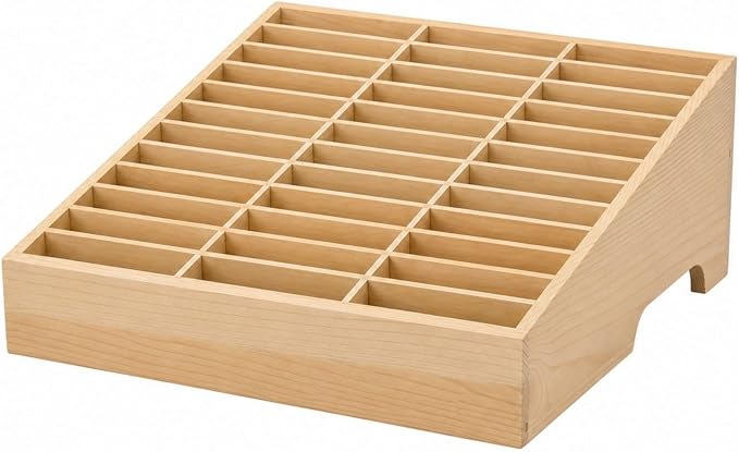 XICHENGSHIDAI 36-Grid Classroom Cell Phone Holder, Wooden Mobile Phone Storage Box, Desk Organizer for Teachers, School and Office