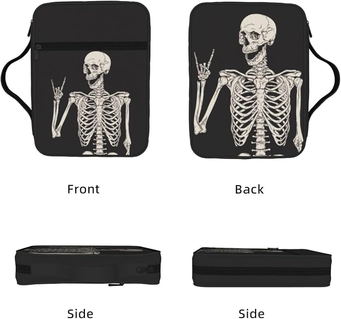 Halloween Skeleton Funny Skull Bible Cover Case Carrying Book Protector Case Bible Study Supplies Accessories Holder Case Christian Gift for Women Men