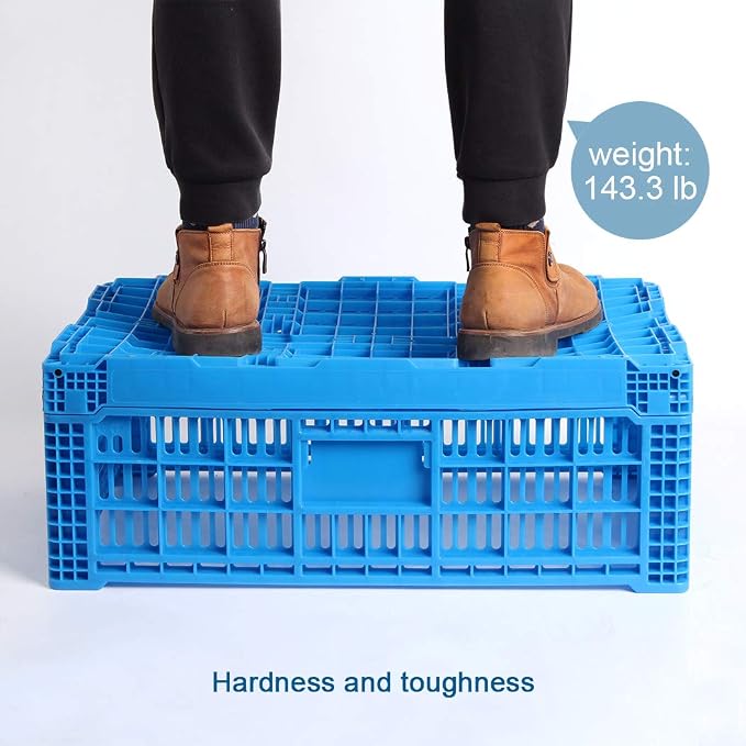Collapsible Storage Bin Containe，52 Liter Transfer box,crate Transit storage of various items (23.6" L x 15.7" W x 8.6" H)