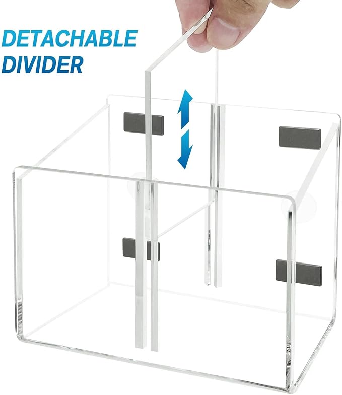 Magnetic Dry Erase Marker Holder, Clear Acrylic Magnetic Pen Marker Holder for Whiteboard, Fridge, Office, Home, Desk Locker Organizer Accessories