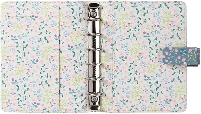 Filofax Meadow Organizer, Pocket Size, Blue - Smooth, Leather-Look, Six Rings, Week-to-View Calendar Diary, Multilingual, 2025 (C021702-25)