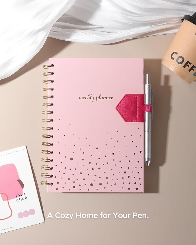 Magnetic Leather Bookmarks with Pen Holder Vegan Leather Book Marks Gifts for Reading Book Lovers Notebook Travelers (Pink-2PC)