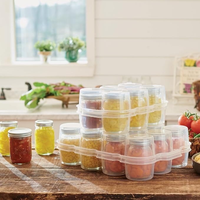 Storage Container SafeCrate - Stackable, Protective, Easy Transport for Canning Jars - 6 Quart Jars