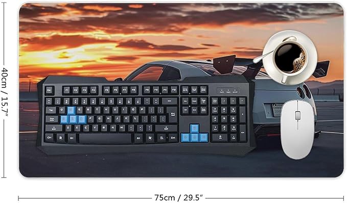Large Mouse Pad JDM Car R35 Static Sport Sunset Desk Mat Computer Accessories Gaming Office Organizers Supplies Decor Essentials Keyboard Pads for Desk Rubber 40X80cm