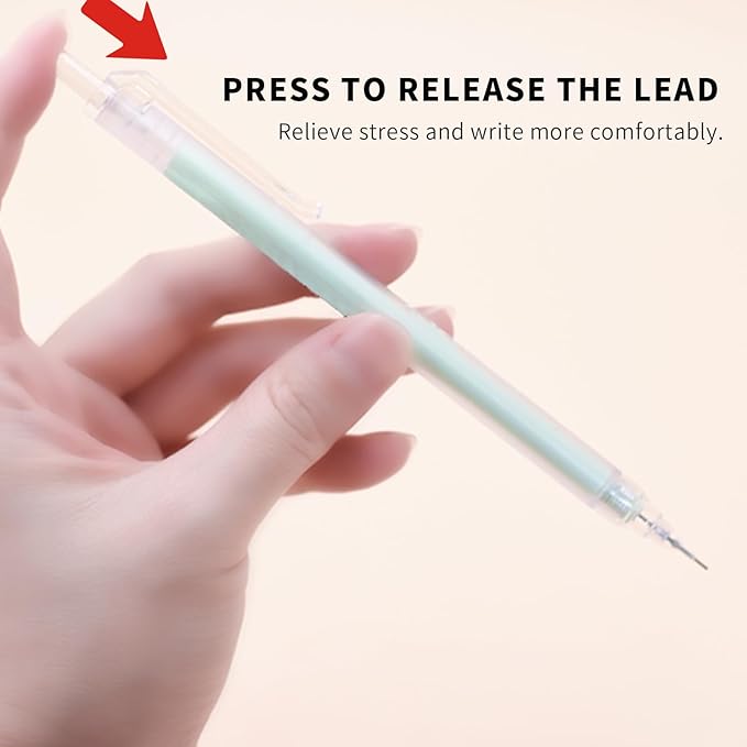 0.7mm Cute Mechanical Pencil Set 12 PCS Pastel Mechanical Pencils With 1 Erasers,1 Tube HB Lead Refill For Writing,Sketching,Drawing,Student Stationary