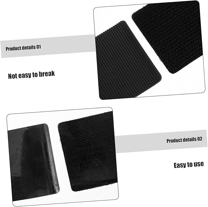 OUNONA 10sets Car Rug Adhesive Hook and Loop Tape for Car Carpets Heat Resistant