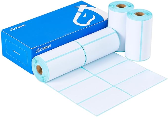 Thermal Label, CLABEL Thermal Shipping Label Printer Paper, Sticker Labels for Shipping Packages Postage Home Small Business (2.75"x1.57" (70x40mm)-4 Rolls)