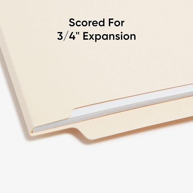 Smead Shelf-Master End Tab File Folders,Manila,Reinforced Straight-Cut Tabs,Letter Size,100 Count (Pack of 5)