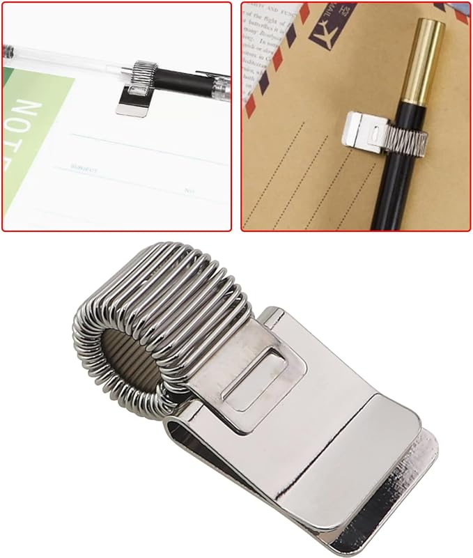 3PCS 32x15x11mm Silver Portable Metal Pen Clip Notebook Spring Clamp Office Product Workspace Organizers Desk Accessories