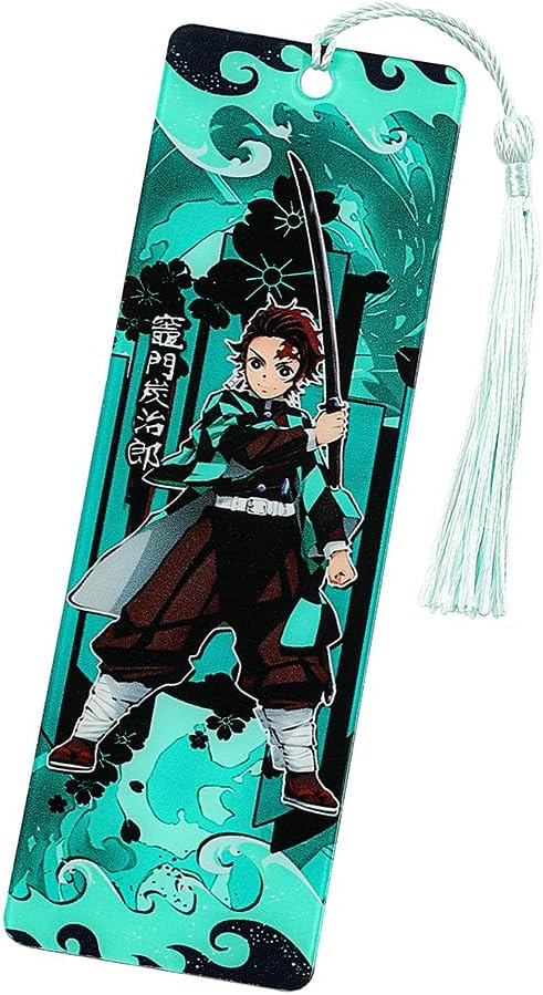 Anime Demon Kamado Acrylic Bookmark - Anime Tanjiron Zenitsu Giyuu Kyoujurou Figure Page Mark Reading Tool, Holiday Gifts for Reading Fans Book Lovers Bookworm (Style F)