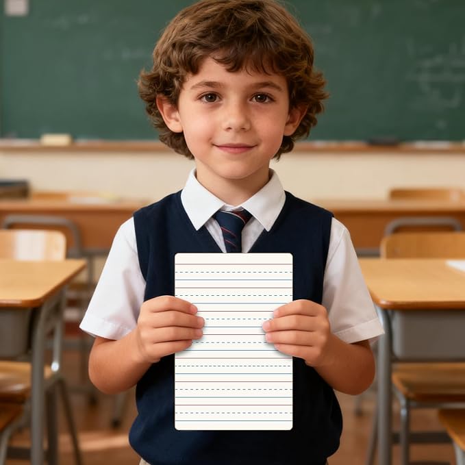 24-Pack Dry Erase Boards, Double-Sided Mini Whiteboards with Lines for Kids, Students, Teachers – 6"x9" Lined Whiteboards for Math & English Writing Practice, Classroom Essentials