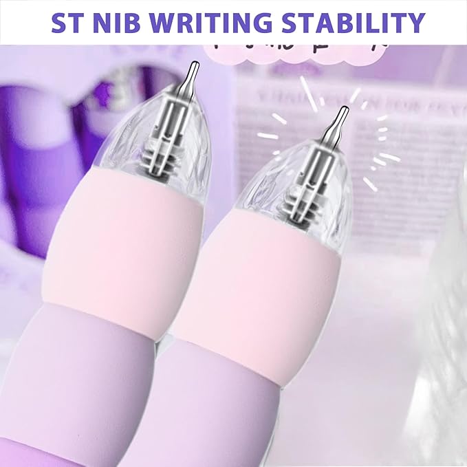 8Pcs Cute Purple Erasable Pens Aesthetic Retractable Erasable Gel Pens Cartoon Erasable Gel Ink Pens 0.5mm Black Ink - Retractable, Office School Supplies
