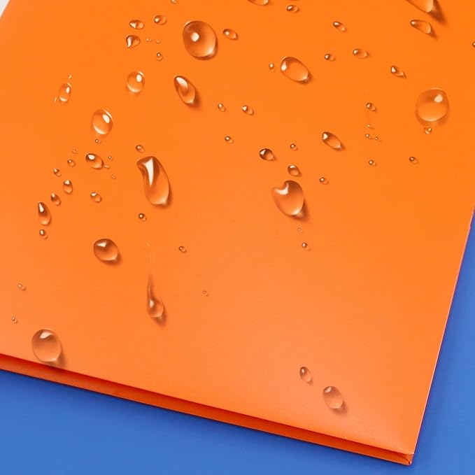 ViVin 12 Pack Plastic Folders with Pockets and Prongs, Heavy Duty 2 Pocket Folders with 3-Prong Fasteners, Poly File Holds 8-1/2" x 11" Paper for School Office Home (Orange)