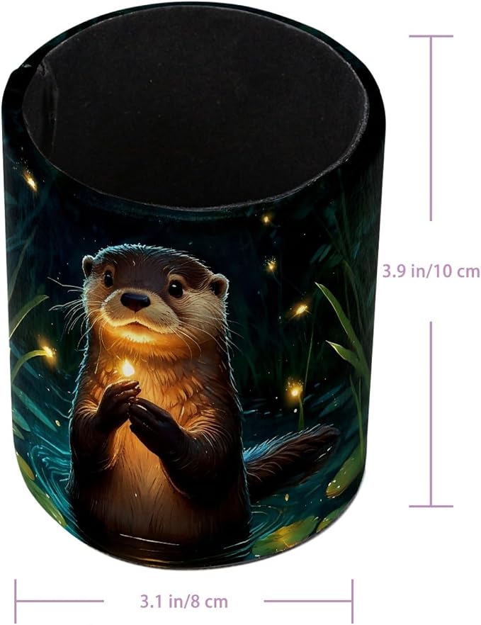 Cute Otter Pen Holder Pencil Organizer Cute Pencil Cup Desk Decor Makeup Brush Holder PU Multifunctional Office Supplies for Home Classroom School