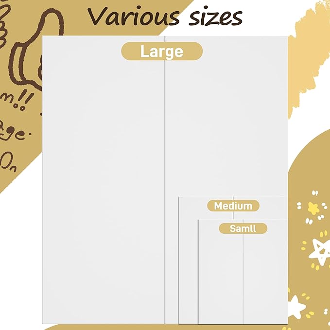 PSHVYM 12 Pcs Medium Trifold Poster Board, 26 x 17 inches with Double Sided Tapes and Cardboard, Corrugated Presentation/Display Board for School Project, Science Fair, Business